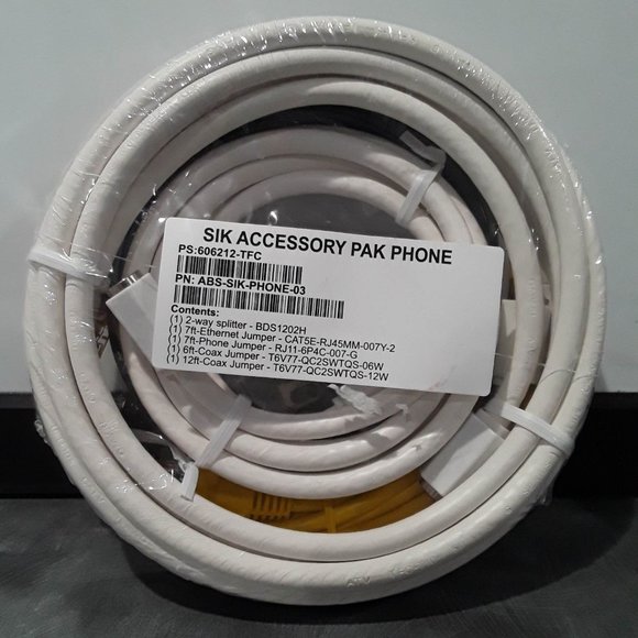 MODEM KIT (1)12ft & (1)6ft COAX JUMPERS (1)7ft CAT5e JUMPER (1)2-WAY SPLITTER - Picture 1 of 3